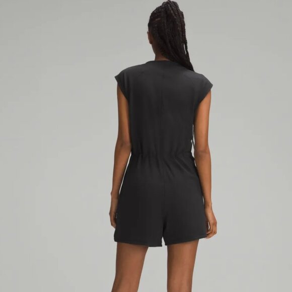 Lululemon Black French Terry V-Neck Romper - Picture 2 of 6